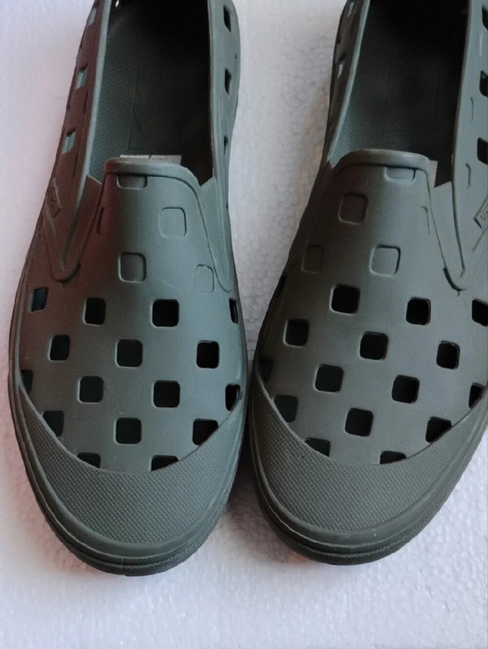 Unisex Vans Slip-On, Water-Resistant, Vented Shoe in Olive Green, Beach,Vacation